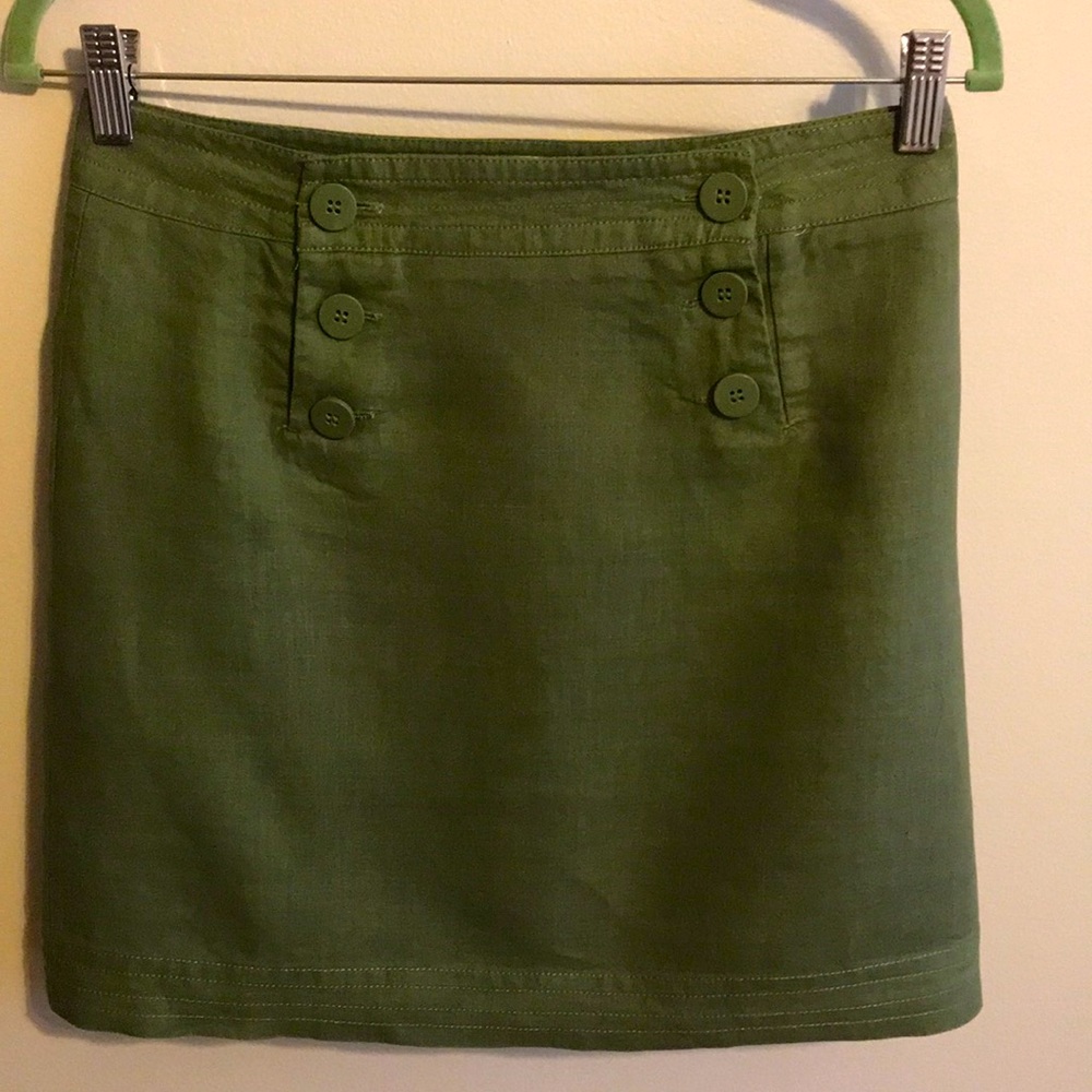 Max Studio Army Green Sailor Front Skirt